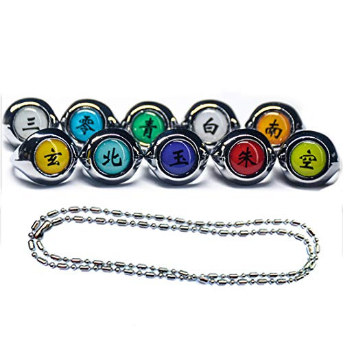 Ninja Rings Akatsuki Cosplay Ninja Anime Member's Ring Set in Box -11 pcs-