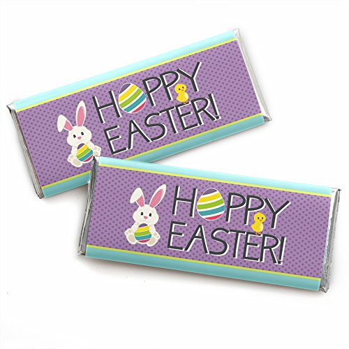 Hippity Hoppity - Candy Bar Wrapper Easter Bunny Party Favors - Set of 24