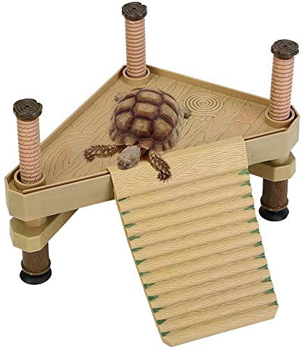 GZDDG Turtle Pier Floating Turtle Basking Platform Reptiles Terrapin Dock with Ramp Ladder Turtle Floating Platform Reptile Pier Floating Basking Platform for Small Pets Sun Bathing Resting Play