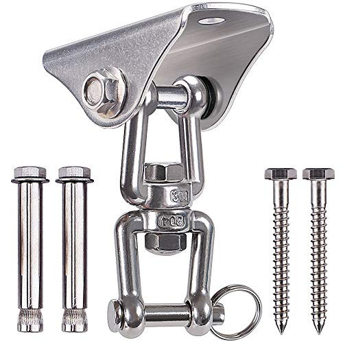 Besthouse Permanent Antirust Stainless Steel 304 Heavy Duty Swing Hangers 1000LB Capacity, 360° Rotate, 4 Screw for Concrete Wooden Sets Yoga Hammock Chair Sandbag Swing Sets Besthouse Permanent Antirust Stainless Steel 304 Heavy Duty Swing Hangers 1000LB Capacity, 360° Rotate, 4 Screw for Concrete Wooden Sets Yoga Hammock Chair Sandbag Swing Sets