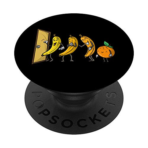 Funny Knock Knock 3 Bananas And Orange Cool Fruit Joke Gift PopSockets Grip and Stand for Phones and Tablets