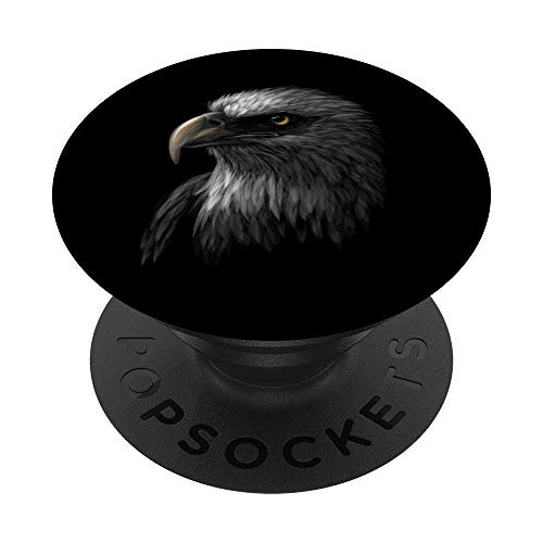 Eagle Lover Head Portrait black background Theme bird Animal PopSockets Swappable PopGrip