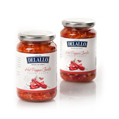 Delallo Hot Pepper Garlic Pasta Sauce 12.3 Oz -Pack of 2-