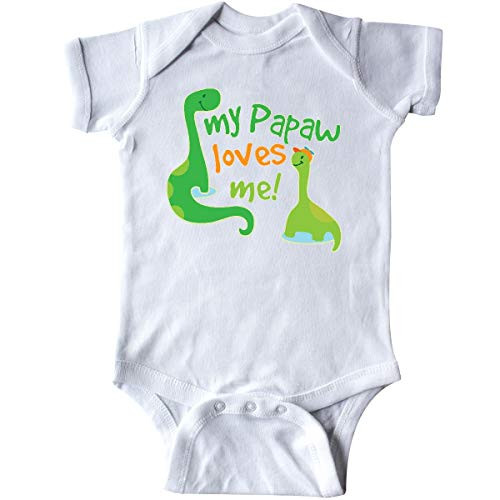 inktastic My Papaw Loves Me Dinosaur Infant Creeper 6 Months White 23a2f