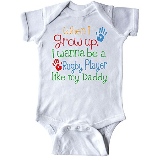 inktastic Rugby Player Like Daddy Infant Creeper 6 Months White 24644 inktastic Rugby Player Like Daddy Infant Creeper 6 Months White 24644