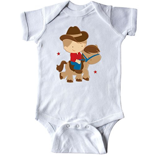 inktastic Cowboy Boy on Pony Infant Creeper 6 Months White 5ad7