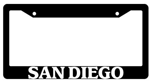 San Diego -Design K- Black Plastic License Plate Frame DG