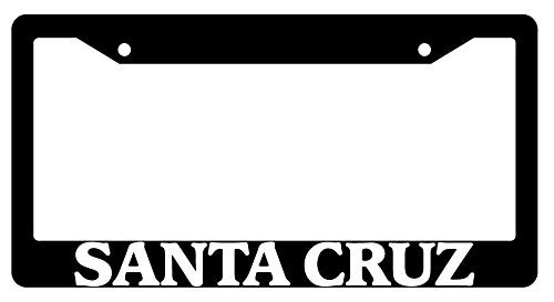 Santa Cruz -Design K- Black Plastic License Plate Frame DG