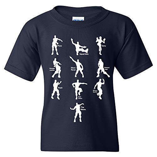 UGP Campus Apparel Emote Dances - Funny Youth T Shirt - Large - Navy