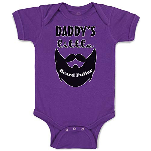 Custom Baby Bodysuit Daddy's Little Beard Puller B Dad Father's Day Funny Funny Cotton Boy  and  Girl Baby Clothes Purple Design Only 6 Months