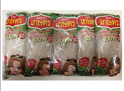 Kaset Brand Thai Bean Thread Glass Noodles -14 Oz -1.4 oz x 10 Sachets-