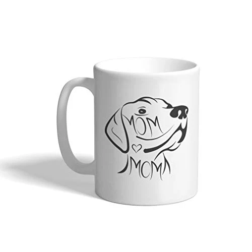 Mother's Day Ceramic Coffee Mug 11 Ounces Dogs Mom B White Tea Cup Design Only
