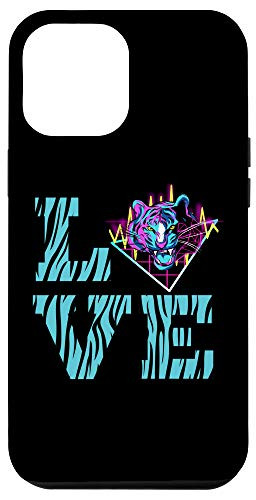 iPhone 12 Pro Max 80's Eightiess Tiger L O V E Love Eighties Vintage Text Case