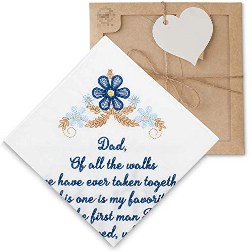W and F GIFT Father Of The Bride Wedding Handkerchief for Dad from Daughter Wedding for Parents.