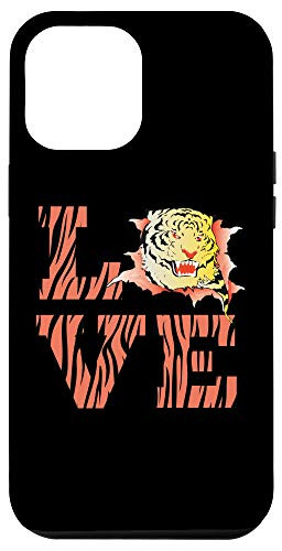 iPhone 12 Pro Max Yellow Tiger L O V E Love Heart Case