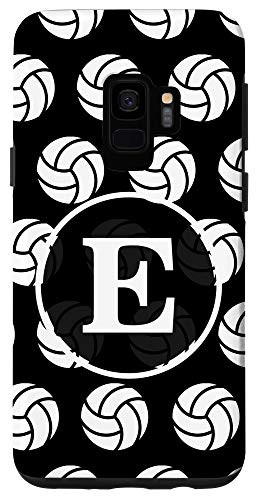 Galaxy S9 initial monogram white cute letter E volleyball players fans Case