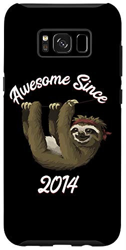 Galaxy S8 plus Cute Sloth Awesome Since 2014 Born In 14 Sloth Birthday Gift Case