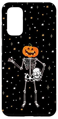 Galaxy S20 Cute Skeleton Skull With Smiling Jack-O-Lantern Pumpkin Head Case
