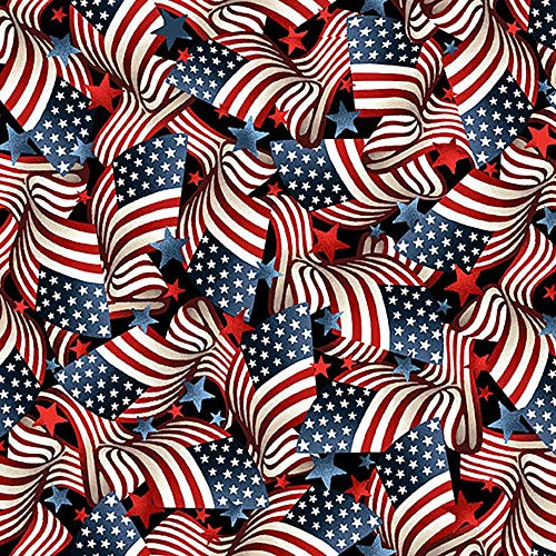 American Muscle Patriotic Flag Fabric 5340-78 from Studio E by The Yard