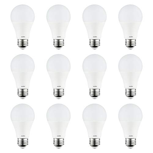 Sunlite 81023-SU LED A19 Household Light Bulbs 9 (60 Watt Equivalent), 800 Lumen, Medium (E26) Base, 12 Pack 65K-Daylight