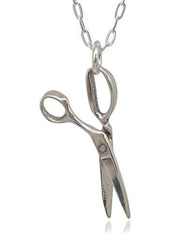 Sterling Silver Scissors 3D Charm Necklace 18"