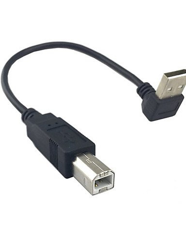 Up Angled 90 degree USB 2.0 Male to B type Male Cable for Printer scanner Hard Disk 20cm