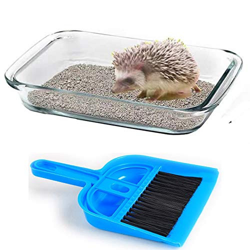 2pack Hamster Sand Bathroom - Small Animal Litter Cage Potty Trainer Corner Litter Bedding Box Pet Pan Toilet Ideal for Rabbit Bunny Chinchilla Ferret Guinea Pig Hamster -Transparent L-