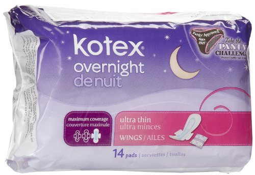 Kotex Ultra Thin Overnight Maxi Pads with Wings-14 ct