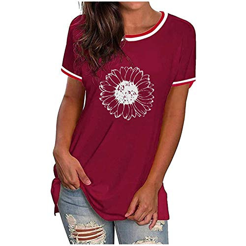 Womens Casual O Neck Short Sleeve Tops Floral Print Striped Tunics Summer Pullover T-Shirt Blouse Womens Casual O Neck Short Sleeve Tops Floral Print Striped Tunics Summer Pullover T-Shirt Blouse