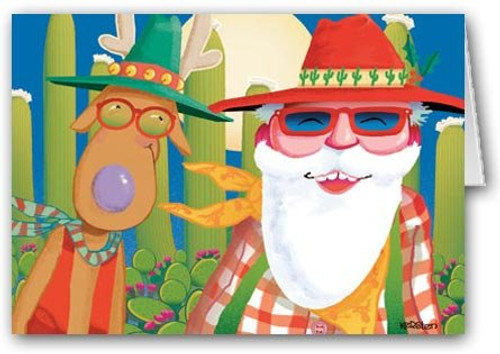 Western Santa Christmas Card - 18 Cards and Envelopes Western Santa Christmas Card - 18 Cards and Envelopes