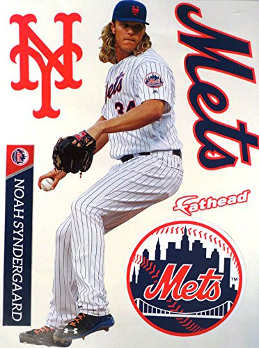 Noah Syndergaard FATHEAD New York Logo Set Official MLB Vinyl Wall Graphics 17" INCH