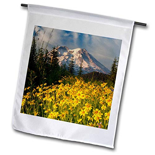 3dRose fl_147794_1 Wildflowers, Mt Rainier, Washington, Usa-Us48 Awo0040-Art Wolfe Garden Flag, 12 by 18-Inch