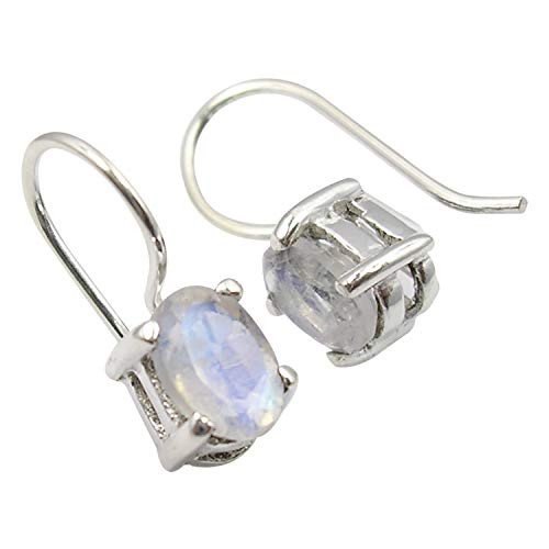 SilverStarJewel 925 Solid Silver Natural 5 x 7 mm Cut Rainbow Moonstone tcw 2.0 Earrings 0.7" SilverStarJewel 925 Solid Silver Natural 5 x 7 mm Cut Rainbow Moonstone tcw 2.0 Earrings 0.7"