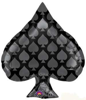 Single Source Party Supplies - 18" Black Spade Junior Shape Mylar Foil Balloon