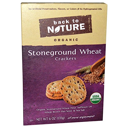 Back to Nature Organic Stoneground Wheat Crackers 6 oz-Pack of 2-