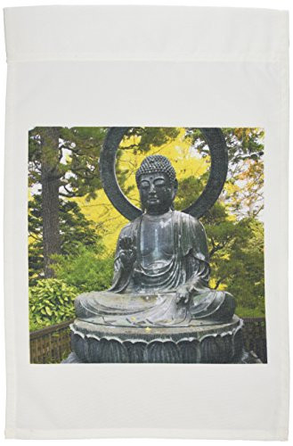3dRose fl_88362_1 Buddha/Japanese Gardens/San Francisco California US05 DGU0070 Darrell Gulin Garden Flag, 12 by 18-Inch