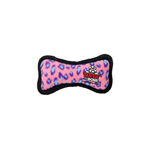 TUFFY Junior Bone Durable Dog Toy -Pink Leopard Bone-