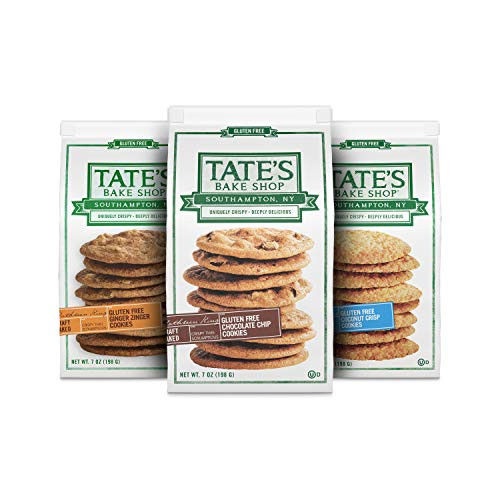 Tate's Bake Shop Gluten Free Cookies Variety Pack Chocolate Chip Coconut Crisp  and  Ginger Zinger Cookies 3 - 7 oz Bags