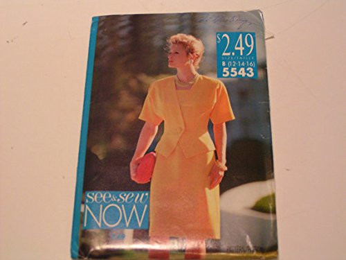 Vintage Butterick See and Sew Pattern 5543 B -Size- Miss 12- 14- 16- Miss Jacket Dress
