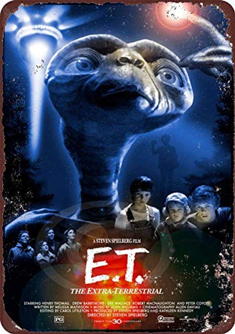 TGDB 1982 E.T. The Extra Terrestrial Movie Classic Wall Poster Vintage Retro Tin Sign Size 8x12 inch