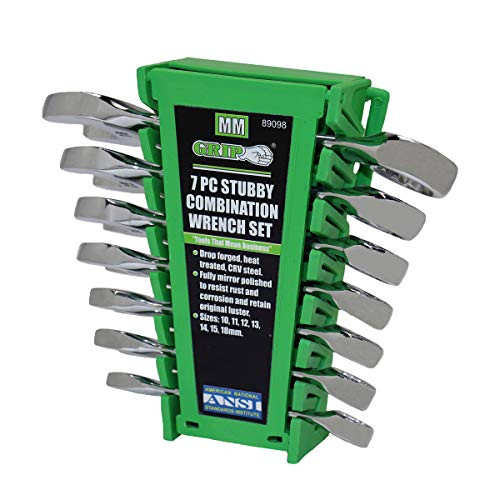 GRIP 89098 Stubby Combo Wrench Set mm 7-Piece