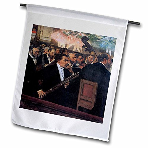 3dRose fl_171335_1"The Orchestra of The Opera by Edgar Degas Man Playing A Bassoon Garden Flag, 12 x 18
