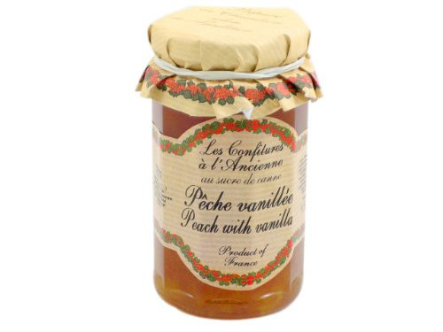 Peach Vanilla Jam ~Andresy All natural French jam pure sugar cane 9 oz jar Confitures a l'Ancienne One