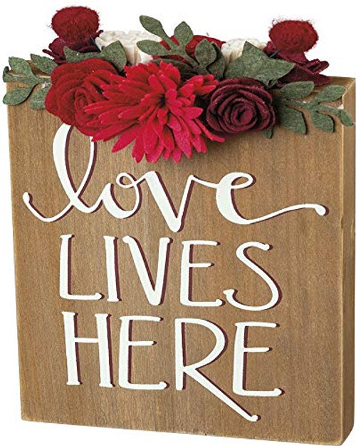 Primitives by Kathy Love Lives Here Block Sign Primitives by Kathy Love Lives Here Block Sign