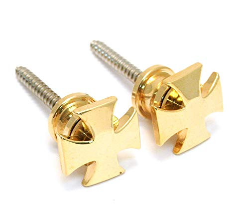 Grover 640G Iron Cross Locking Strap Buttons -Gold- -Set of 2-