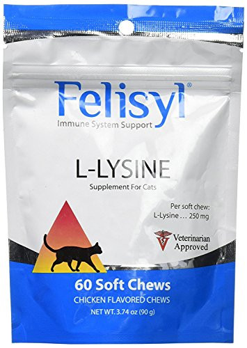 Felisyl Immune System Support for Cats - Amino Acid L-Lysine - Produce Antibodies - Healthy Tissue Respiratory Health Vision - 60 Soft Chews