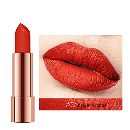 O.TWO.O Silky Matte Lipstick Leather Holder Smooth Creamy Lipstick -bright orange-