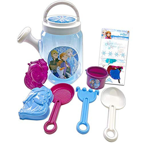 Disney Frozen Gardening Set Frozen Outdoor Toys Bundle - 7 Pc Disney Frozen Playset with Frozen Stickers -Frozen Sandbox Toys-