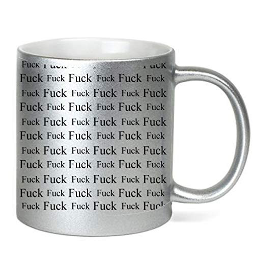 F-Bombs 11 ounce Silver Ceramic Coffee Mug Tea Cup by M and R