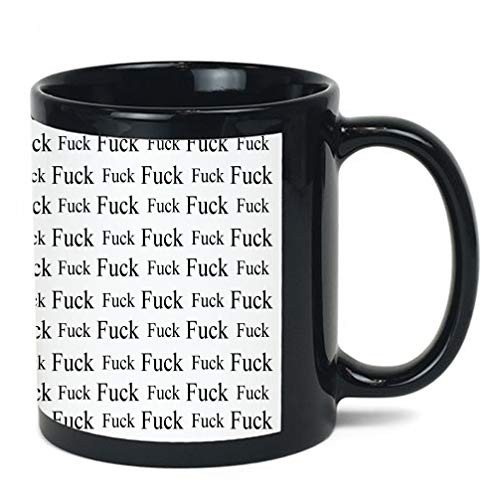 F-Bombs 11 ounce BLACK Ceramic Coffee Mug Tea Cup by M and R